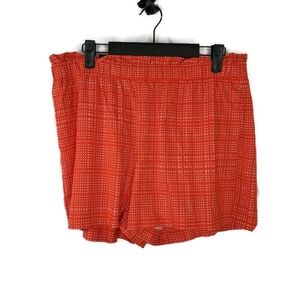 Banana Republic Factory Orange White Linen Blend 4" Pull-on Shorts Medium NWT